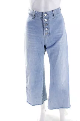 Veronica Beard Womens Blue Light Wash Fly Button Straight Leg Jeans Size 27 • $56