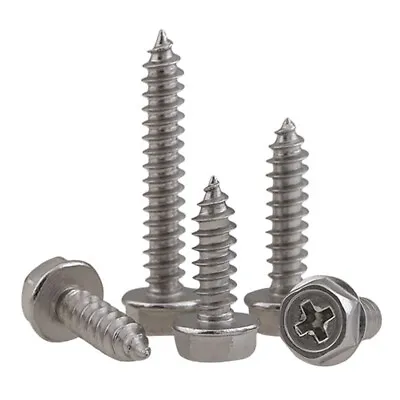 M3-M6 Flanged Hexagon Head Self-Tapping Phillips Screws 304 Stainless Tappers • £1.84