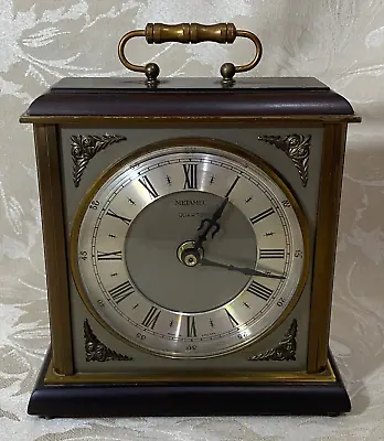 £24.99 • Buy Metamec Square Carriage Mantel Clock Wooden / Brass Quartz  -Vintage