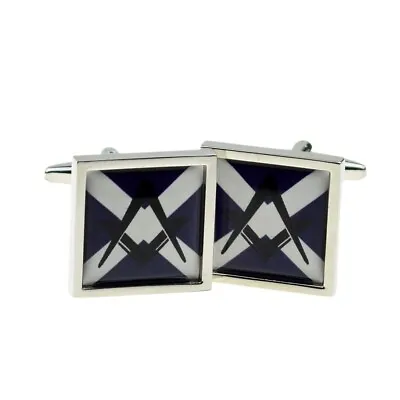 New Scottish Saltire Flag With Masonic G Cufflinks X2bocb071/93.15  Free Pouch • £7.99