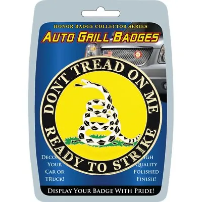 Don't Tread On Me Gasden Black Yellow Chrome Licensed Grille Badge 3  • $19.13