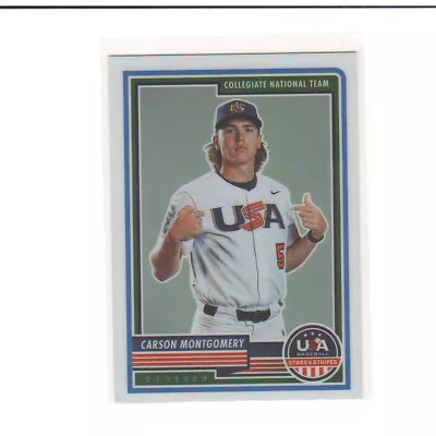 2023 Panini Stars & Stripes USA Baseball #76 Carson Montgomery • $1.50