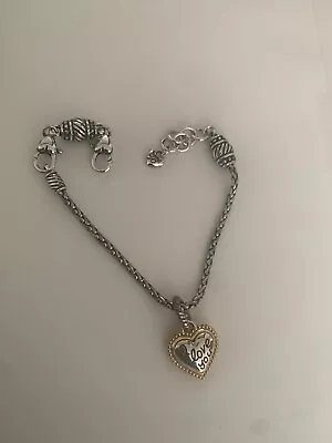 Brighton Silver Tone  Bracelet With I Love You Charm • $6.50