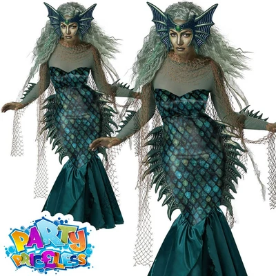 £54.99 • Buy Dark Sea Siren Costume Medusa Mermaid Outfit Halloween Deluxe Fancy Dress Outfit