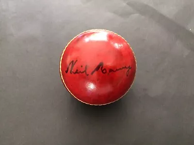 $75 • Buy Neil Harvey Signed Cricket Ball Australian Test Captain NSW 1948 Invincible’s