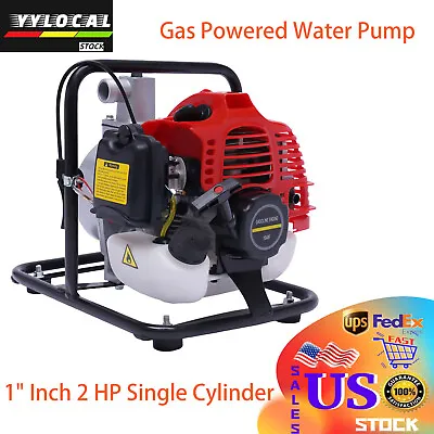 Portable 1  Inch Gas Powered Water Pump Flood Irrigation 2HP Water Transfer Pump • $108