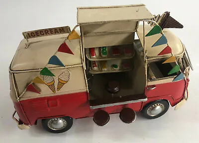 Hand Made US Ice Cream Truck Model  Handmade Vintage Metal Car Model Decor SALE • $119.95