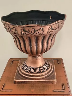 Garden Pots Large 300mm Round Fluted Plastic Copper Coloured Roman Style Goblet • $18.95