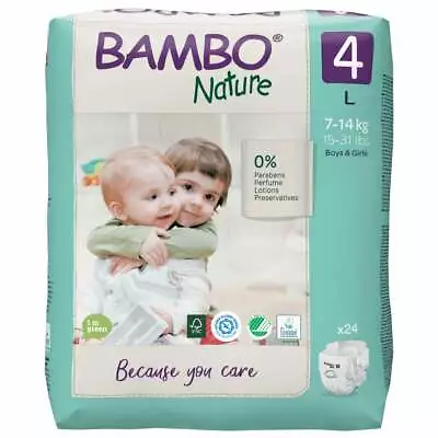  Bambo Nature ECO Nappies Size 4-LARGE -7 To 14KG (24 Nappies)  • $15