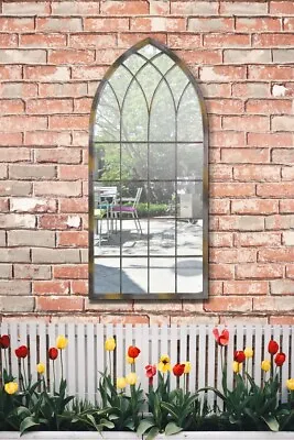 Extra Large Garden Wall Mirror Metal Arch Outdoor Vintage 3ft9x1ft 8 114 X 50cm • £106.60