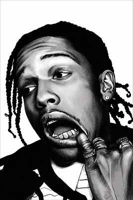 Modern Asap Rocky Rap Singer Artist Painting Print Wall Art Home - POSTER 20x30 • $23.99