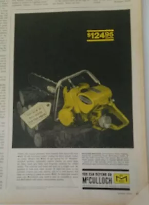 1963 McCulloch Chainsaw Too Good For The Price Vintage Tool Ad • $9.99