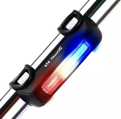 Usb Rechargeable Bike Light Waterproof 7 Light Modes With RedBlueWhite • $14.99