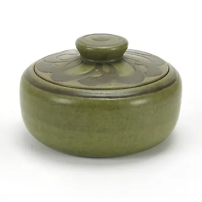 Marblehead Pottery Decorated Humidor Covered Jar Arts & Crafts Matte Green Brown • $4795