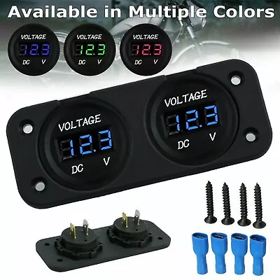 DC 12/24V Car Dual Battery RED LED Digital Volt Meter Boat Voltage Marine Gauge • $11.99