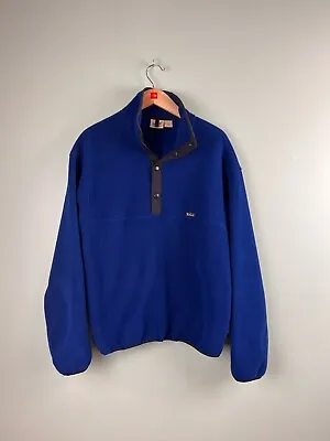 Vintage Woolrich Polartec 1/4 Snap Fleece Pullover Jacket Blue Mens Medium • $14.99