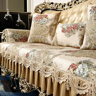 European Lace Luxury Sofa Couch Cover 1 2 3 Seater Non-slip Jacquard Slipcover • $63.17