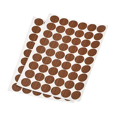 21mm Dia PVC Self Adhesive Screw Hole Cover Stickers Brown 4 Sheet/216pcs • £5.93