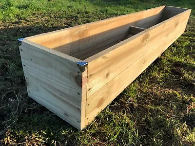 6ft Long Rustic EXTRA LARGE JUMBO Wooden Planter Timber Garden Flower Trough Tub • £75