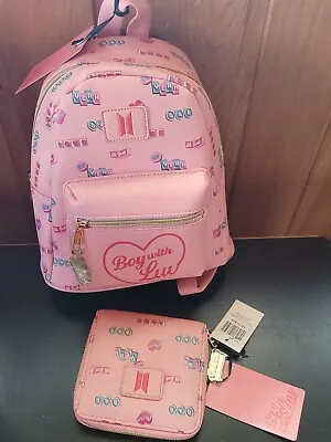 NWT BTS Boy With Luv Icon Mini Backpack And Wallet • $124