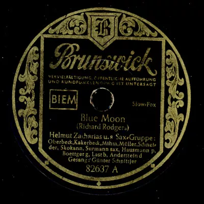 £30.71 • Buy HELMUT ZACHARIAS U.s. SAX-Gruppe & Hans  James  Last !! Blue Moon   78rpm S4855