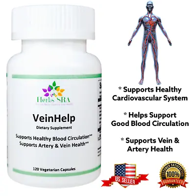 VEIN HELP 120 Capsules. Clean Veins And Arteries Blood Flow & Blood Vessels. • $18.75