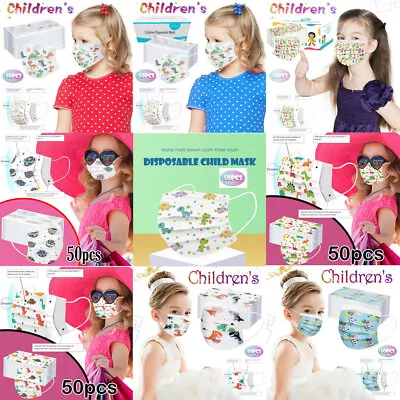 50Pcs Kids Children Planet Print Face Mask Masks Respirator Mouth-muffle Safety • $19.15