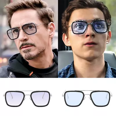 HOT Tony Stark Sunglasses Mens Metal Avengers Iron Man Robert Downey Sun Glasses • $10.59