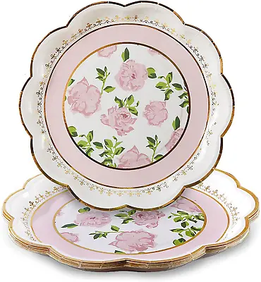 Vintage Floral Tea Party 9 In. Premium Decorative Paper Plates | Party Supplies  • $22.63
