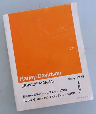 1970-1978 Harley Davidson Shovelhead Amf Manual Book Flh Fl Electra Glide Fx Fxe • $74.95