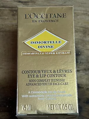 L'Occitane Immortelle Divine Eye Balm And Lip Contour 0.5 Oz/15 Ml New Sealed • $48.99