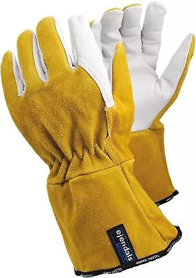 TEGERA Heat Resistant Leather Tig Mig Welding Grinding Work Gloves Metalwork • £16.98