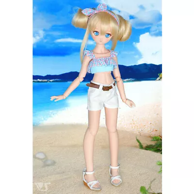 VOLKS Dollfie Dream DD Outfit Set Plaid Frill Bikini Shorts Sandals Headband • $65