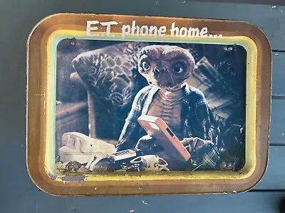 Vintage 1982 E.T. Phone Home Movie Scene Foldable Metal TV Dinner Tray • $40