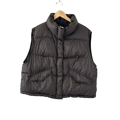 H&M Boxy Black Stand-up-collar Puffer Vest Size Large • $35