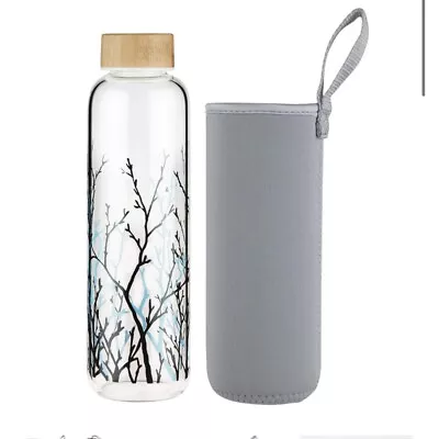 £15.99 • Buy 1Ltr Glass Drinking Water Bottle Leak Proof Lid BPA-Free With Neoprene Sleeve