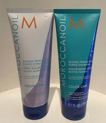 DUO MOROCCANOIL BLONDE PERFECTING PURPLE SHAMPOO & CONDITIONER - 6.7 Oz-Fast • $29.99