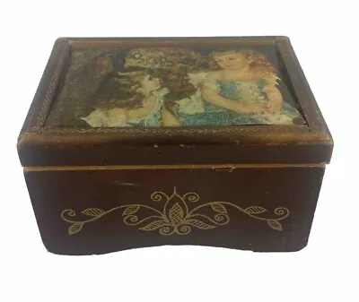Vintage Japan Crafted WOOD MUSIC BOX The Charpentier Linden Laura's Theme • $16.99