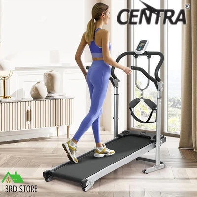 $277.18 • Buy Centra Manual Treadmill Foldable Incline Exercise Fitness Walk Machine Home Gym
