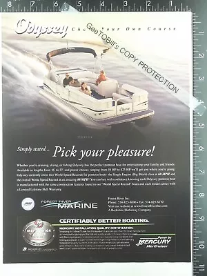 2006 ADVERTISING For Forest River Marine Odyssey 522CTT I/O Pontoon Boat • $12.50