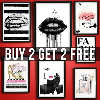 £1.99 • Buy Fashion Posters Beauty Wall Art Lips Perfume Picture Poster Print Gift A4 A3 A2