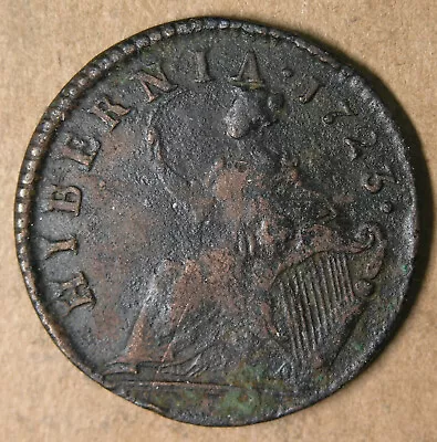 Wood's Hibernia Farthing 1723 Fine Corroded * AvenueCoin • $3.25