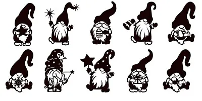 £3.25 • Buy 10 Christmas Gnomes Vinyl Decal Stickers For Wine Glass Mugs Tiles Crafts Party