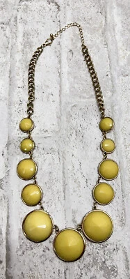 $10 • Buy Chunky Yellow Bubble Faceted Resin Beaded Rhinestone Statement Necklace