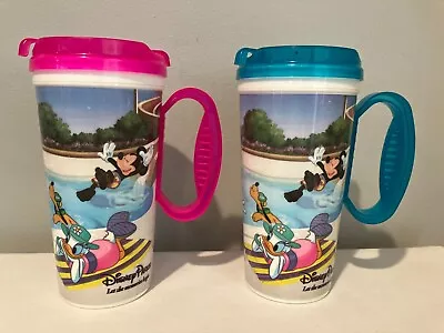 Pair Of Vintage Disneyland Disney Parks Souvenir Plastic Travel Cups Lot Of 2 • $9