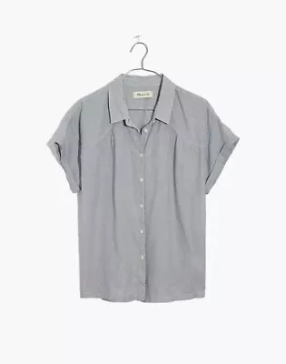 Madewell Women’s Shirt Extra Small XS Striped Shirred Button Shirt Oversized • $17.99