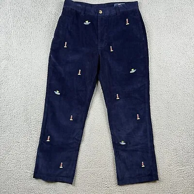 Vineyard Vines Pants Mens 34X30 Navy Corduroy Lighthouse Embroidered Club Pant • $25