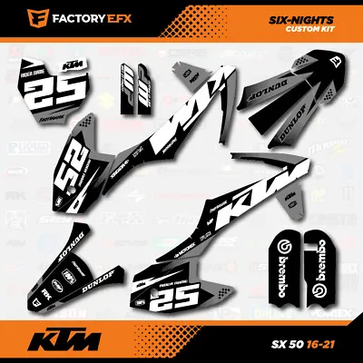 White & Gray 6N Racing Graphics Kit Fits 16-21 KTM 50sx 50 Sx Decal Sticker • $44.99