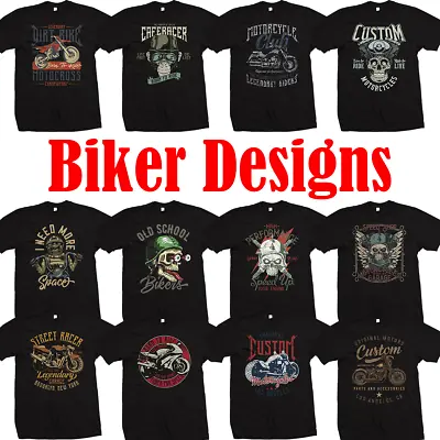 Biker T Shirts - Motorcycle Motorbike T Shirt -  Cafe Racer Chopper Bobber ETC • £9.99