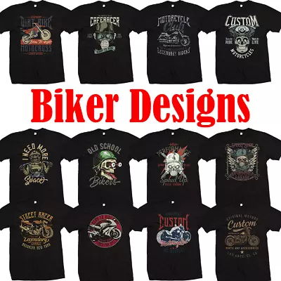 Biker T Shirts - Motorcycle Motorbike T Shirt -  Cafe Racer Chopper Bobber ETC • £7.99